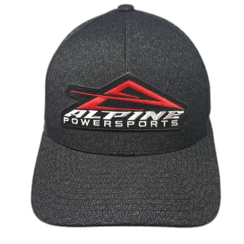 Pacific Headwear Trucker Hat Black OSFM Alpine Powersports Logo Mesh Snapback
